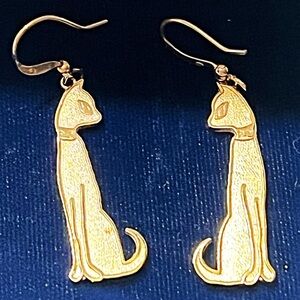 Egyptian Style Cat hook Earrings
